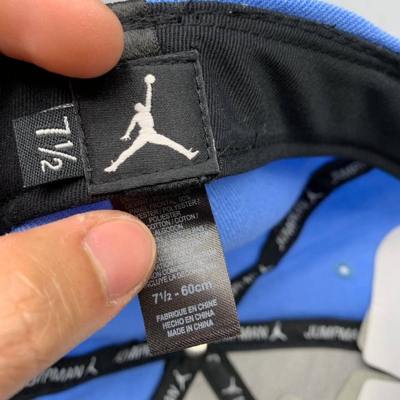 Air Jordan UNC Jumpman Hat 7 1/2 Fitted Cap Chicago Bulls Men - Picture 6 of 6